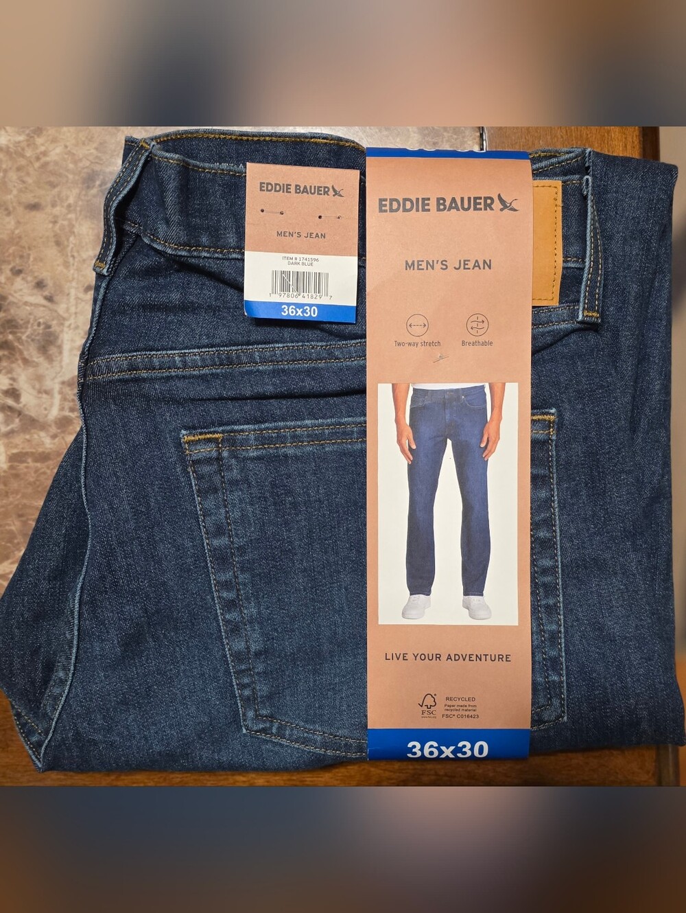 Eddie Bauer Men's Indigo Straight Jeans